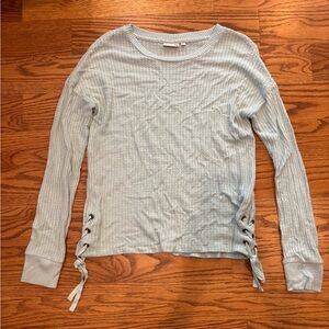 SO Women's Teal Long Sleeve Top with Side Ties